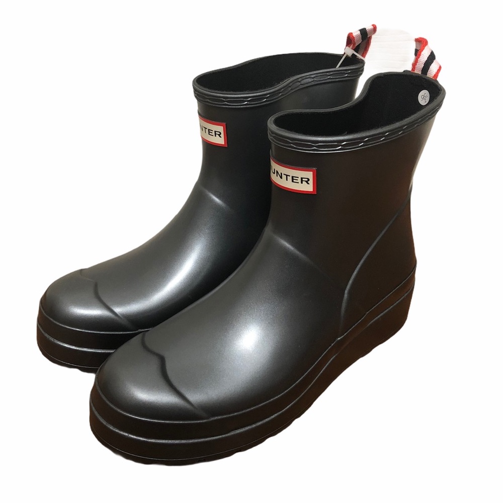 NEW Dark Gray Hunter Rain Ankle Boots